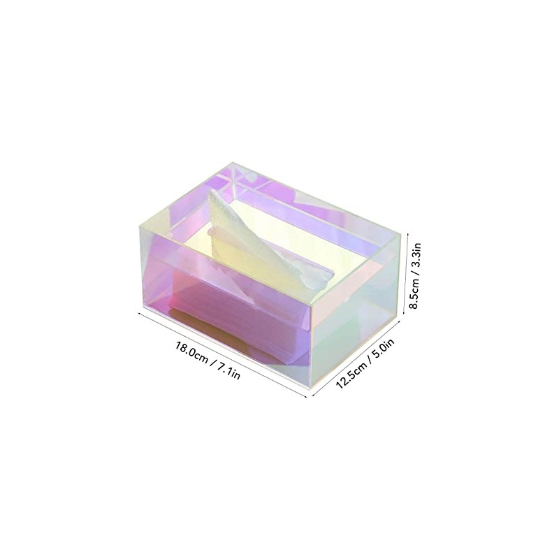 Acrylic Tissue Box Holder Photorefractive Design for Easy Paper Extraction,