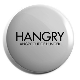 Hippowarehouse Hangry angry out of hunger Badge Various Sizes 38mm 50mm 75mm