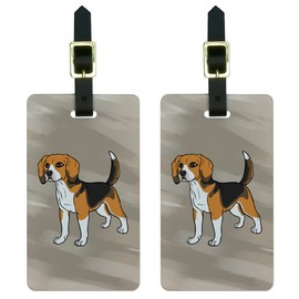 Graphics & More Beagle-Pet Dog Luggage Tags Suitcase Carry-on Id, White