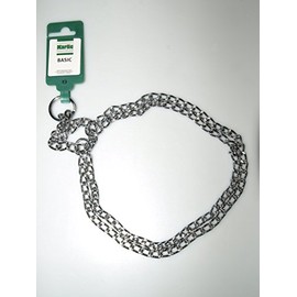 Double necklace, chrome-plated Necklaces, neck band for dogs or also Wuergehalsband with Stop Function made of metal - 25.59'' Long