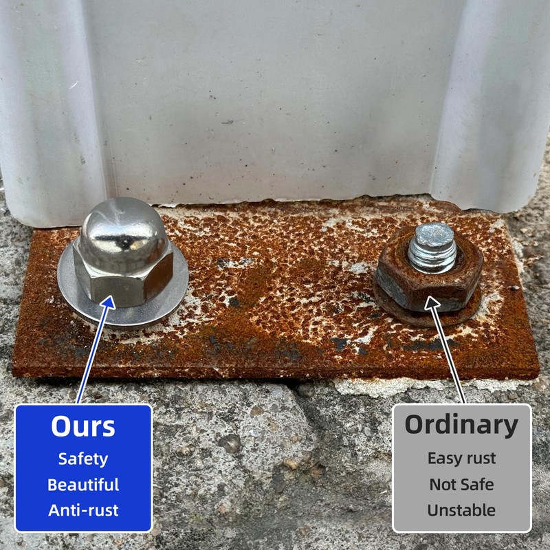 1/2"-13 Acorn Cap Nuts, 304 Stainless Acorn Nuts, 10Pcs-Pack