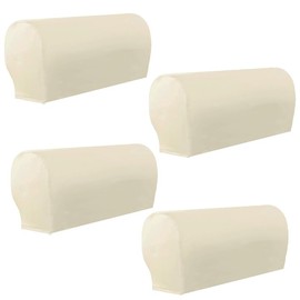 Bestenrose Armrest Cover Waterproof PU Leather Chair Arm Covers Stretch Armchair Couch Armrest Cover Sofa Couch Armrest Protector Pack of 4 Beige