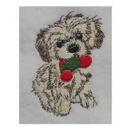 Fluffy Puppy (1327) - Embroidered Lightweight Soft Patterned Fleece Baby Blanket (Pink)