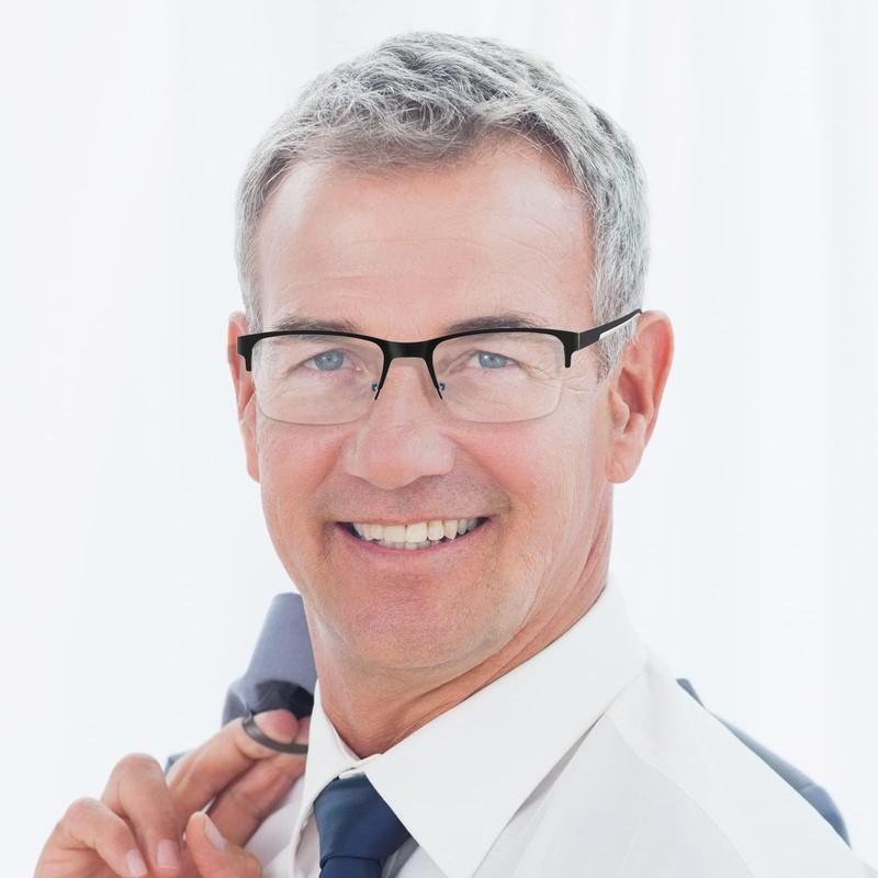 SUNAMOY 3 Pack Extra Wide Metal Reading Glasses Men, Large