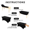 Fixwal 10 Pack Black Table Cloths Rectangle 8FT, Spandex Table