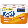 Scott ComfortPlus Toilet Paper, 12 Double Rolls, 231 Sheets per