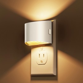 L LOHAS LED Night Lights Plug into Wall, Dimmable Night Light with 3 Level Brightness, 3000K Soft White, 2 Pack, White Housing