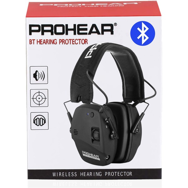PROHEAR 030 Bluetooth 5.0 Electronic Shooting Ear Protection Earmuffs, Noise Reduction Sound Amplification Hearing Protector for Gun Range and Hunting