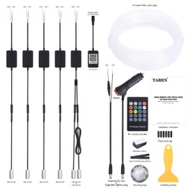 Taben atmosphere light, APP control car atmosphere light, soft DIY refit fibre optic pipe, 64 colours interior lighting, decorative light, 1W DC 12V