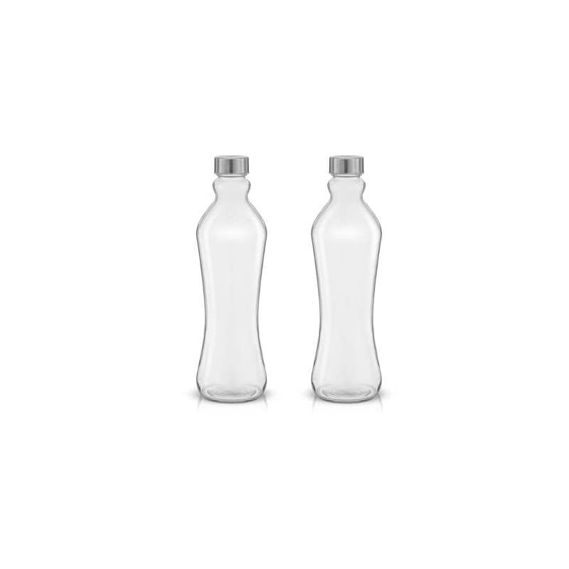 JoyJolt - Juego de 2 botellas de agua de vidrio,