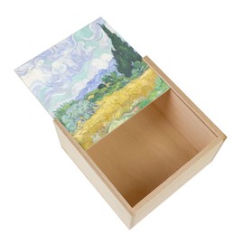 Fabulous Wooden Box - Vincent van Gogh Wheat Field with Cypress 1889 Saint-Rémy (11 x 11 x 3.5 cm)