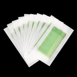 INOOMP Bandas de Cera Depilatoria para y Manos 20 Piezas Verdes Bandas Desechables de Doble Cara de Tela No Tejida para Depilación Corporal y Facial Kit para Piel Sensible y Zonas