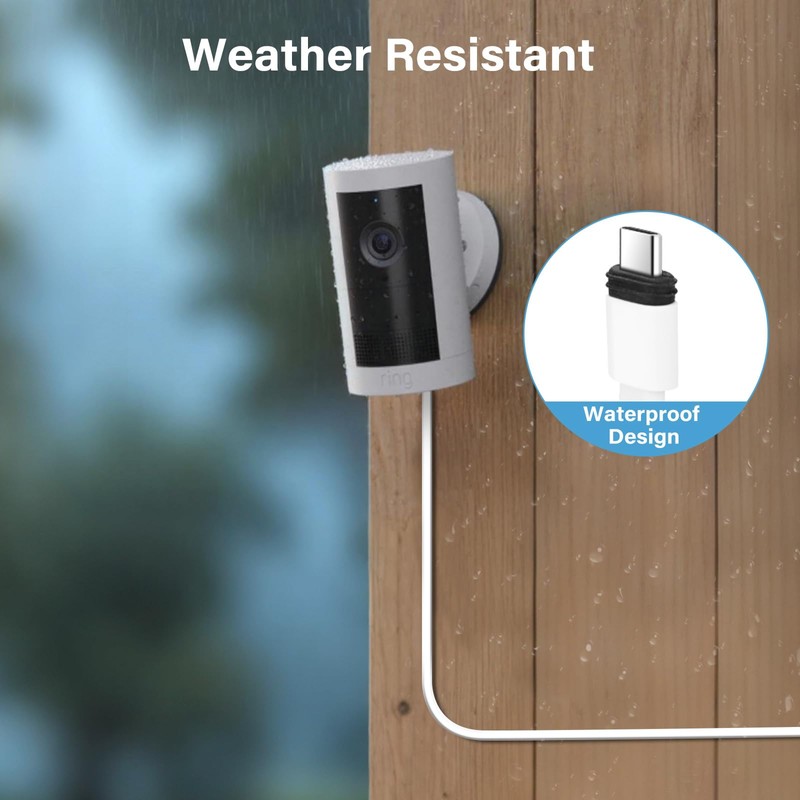 ALERTCAM 25ft Weatherproof Power Adapter for 𝐑𝐢𝐧𝐠 Spotlight Cam Plus/Pro