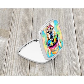 Caroline's Treasures French Bulldog Hippie Dawg Compact Mirror Decorative Travel Makeup Mirror for Women Girls Gifts Pocket Makeup Mirror Folding Handheld