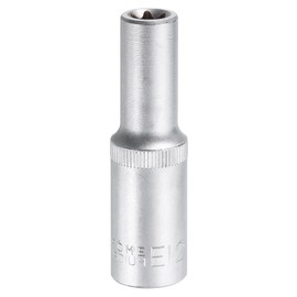 sourcing map E-Torx Socket 1/2" Drive E12 External Torx Deep Socket CR-V Steel 6 Point Spline Socket External Torque Star Female Bit Socket for Auto Repairs Home Maintenance DIY Hand-Making