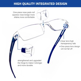 AQWANO Rimless Computer Reading Glasses Blue Light Blocking, 5 Pack Fashion Clear Frame Readers for Women Men Lightweight & Comfortable Anti Glare, 1.0