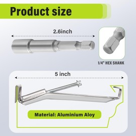 5" 100 Pcs Heavy Duty Hidden Aluminum Gutter Hangers with 1/4’’ Hex Drill Bit, Repair Sagging Gutters with Pre-Inserted Screw Fast.