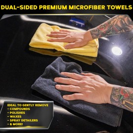 Meguiar's Supreme Shine Microfiber Towels for Cars, Ultra-Plush Car Microfiber Towel Set for Quickly Removing Product Without Leaving Swirls on Paint, Glass, Plastic, or Chrome