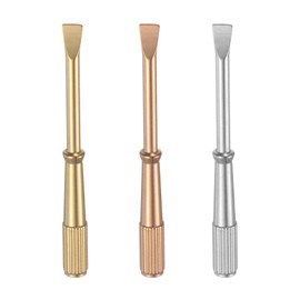 HARFINGTON 3pcs Mini Bracelet Screwdriver 4mm Titanium Steel Slotted Screw Driver with 5mm Width Non-slip Handle for Bracelet Repair Screwdriver Tools