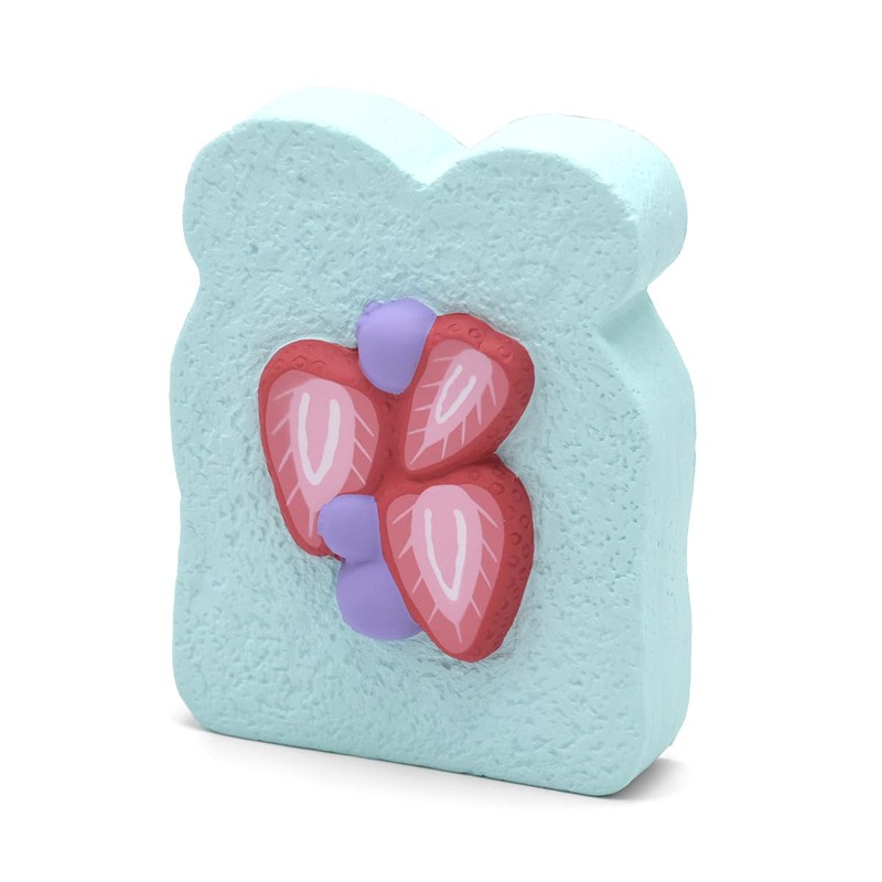 Kiibru ストロベリー トースト スクイーズ ジャンボ 低反発ふわふわパン 誕生日ギフト (青色)