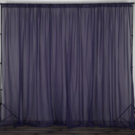 Backdrop King Inc, Fire Retardant Resistant, Sheer Voile Chiffon Fabric Draping Panels | Voile Fabric - 120" Wide | Use for Backdrop Curtain (1 Panel Seamless 10 Feet Wide x 10Feet Long, Eggplant)