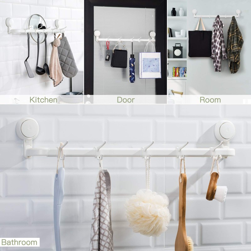 Ulinek Towel Rail Suction Cup, Bath Towel Bar 64cm /