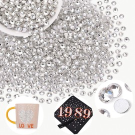 2000PCS SS20/5mm Crystal Rhinestones (Clear), Bedazzling Flatback Glass Rhinestones for Crafting DIY Nail Art Makeup Decoration, Gems Diomand Charms for Tumbler Shoes Clothing Mug