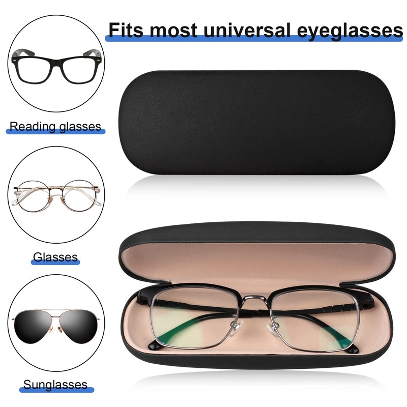 Joyberg Glasses Case, 2 Pack Eyeglass Case with Cleaning Cloth,