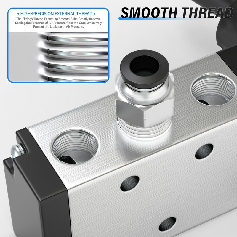 TAILONZ PNEUMATIC 1/4" BSP 5 Way 3 Position Air Hand