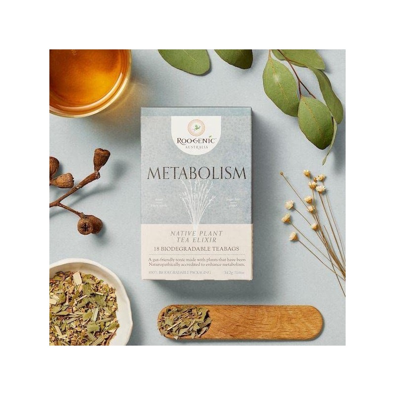 Roogenic Metabolism Tea Bags in Box, 18 Biodegradable Tea Bags