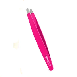 Eyebrow Tweezers, Hair Tweezers, Slanted Tweezers Made with Stainless Steel Slant Tip, Precision Plucking and Tweezing for Brows, Ingrown Hair, Splinters (Pink)