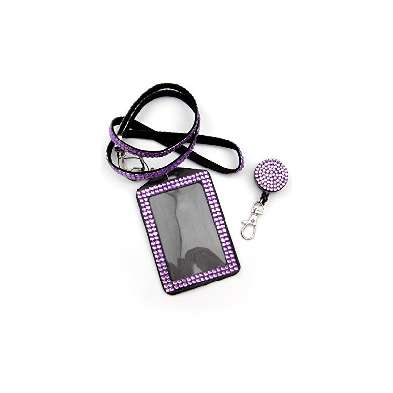 ALL in ONE Rhinestone Lanyard Bling Crystal Necklace + Badge