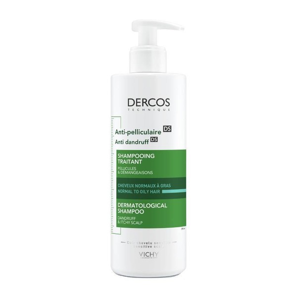VICHY DERCOS ANTI-DANDRUFF SHAMPOO, FOR NORMAL TO OILY HAIR. SUITABLE