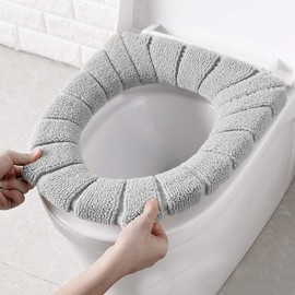 Lovesole Toilet Seat Cover, Thick Toilet Cover, Toilet Supplies, Soft, Fluffy, Tomat Urinal Mat, Stretchable, Antibacterial, Odor Resistant, Washable, U-Shaped Toilet Seat, O-Shaped Toilet Seat, V-Shaped Toilet Seat, Universal Type Toilet Seat Cover (Gra