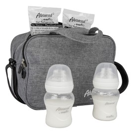 Evenflo Advanced Cooler Bag, 1 Pieza, con 2 Biberones de 5oz/150ml y 2 Compresas de Gel, Ideal para Almacenar y Transportar Leche Materna a la Temperatura Adecuada, Lactancia, Mex.