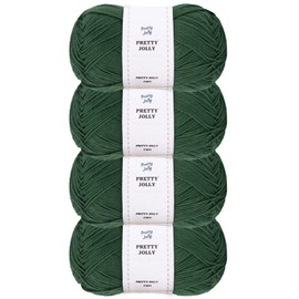 Pretty Jolly 4 Skeins Soft Baby Yarn 100% Cotton Yarn for Crochet Knitting 4 Ply Yarn Blanket Yarn for DIY Craft Fingering Weight Yarn Total Length 4×175ysd/4×50g(Green)