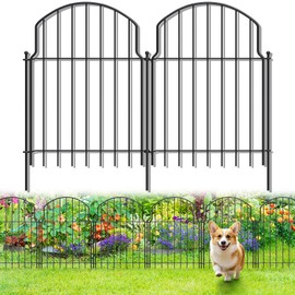 Tivray 19Pcs Garden Fence, 22in(H)/20.5ft(L) Dog Fence Outdoor for Yard, Fence Panels Decorative Garden Fence Borders, Metal Animal Barrier for Dogs, Rabbits, Dig Defence, Garden Decor, Patio