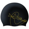 Cressi Unisex Adult Eddie Swim Cap, Black/Yellow, One Size
