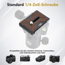 UTEBIT PU-60 Schnellwechselplatte, 2 Stück Quick Release Plate mit 1/4" Kameraschraube Arca Swiss Schnellwechselplatte Kompatibel für Stativ, Kamera, Kugelkopf 60mm