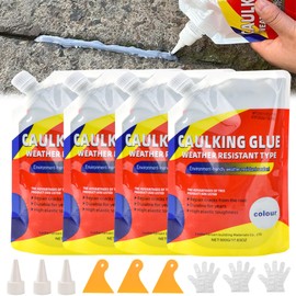 Caulking Glue for Concrete, Concrete Crack Waterproof Repair Sealant, Caulking Glue Weather Resistant Type, Quick-Drying Sealing Adhesive (4pcs)