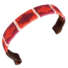 Carlos Diaz Designer Genuine Leather Waxed Embroidered Gaucho Polo Horse Bridle Browband (Pony 14 inches)