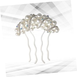 TOVINANNA 1pc Creative Rhinestone Pearl Hairpins for Weddings Stylish Bridal Hair Accessories for Brides and Parties Elegant Floral Design for Women and Girls White