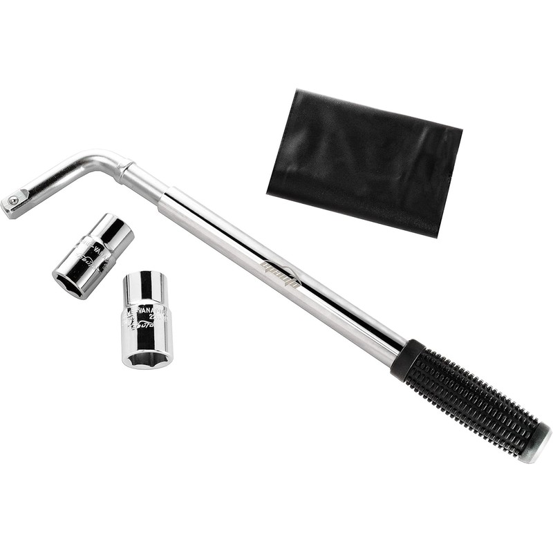 EPAuto Telescoping Lug Wrench, Wheel Wrench with CR-V Sockets (17/19,