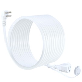 20 Feet Outdoor Waterproof 16AWG 90Degree Flat Plug Extension Cord, White Garden All Weather 16AWG 13Amp 1625Watt Grounded 3Prong SJTW Cord