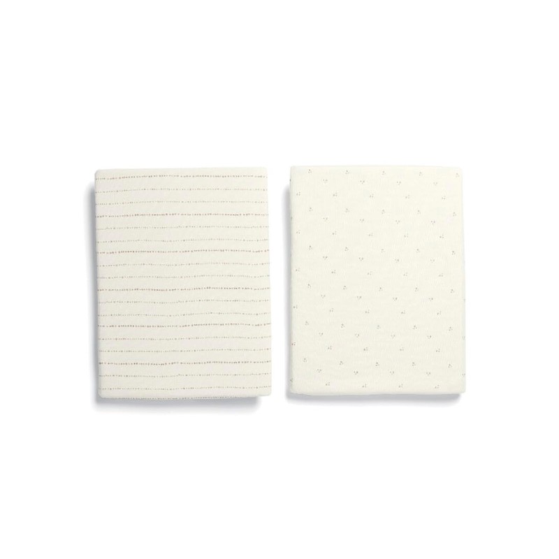 Mamas & Papas 2 Universal Crib Fitted Sheets, Oatmeal