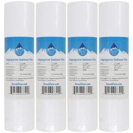 4-Pack Replacement for Aqua Pure AP102T Polypropylene Sediment Filter - Universal 10-inch 5-Micron Cartridge Compatible with Aqua Pure AP102T Residential Whole House Water Filter - Denali Pure Brand