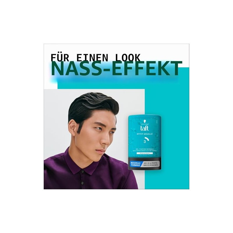 Schwarzkopf Taft Hairdressing Gel, Wet Effect, Intense Shine, Normal Fixation,