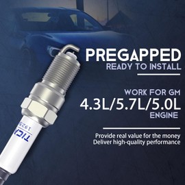 TICANEE Spark Plugs and Wires Compatible with Chevy 5.7L 4.3L 5.0L, 41 993 19256067 Iridium Spark Plugs Compatible with SILVERADO 1500 1996-2009 Tahoe GMC S10 PICKUP BLAZER
