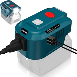 Power Inverter for Makita 18V Battery,for Makita 150W Portable Power Supply Inverter,DC 20V to AC 120V Power Inverter for Makita w/AC Outlet & LED Light (No Battery)