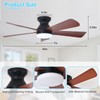 Depuley Modern Ceiling Fan with Light: 42-Inch Black Small Fans